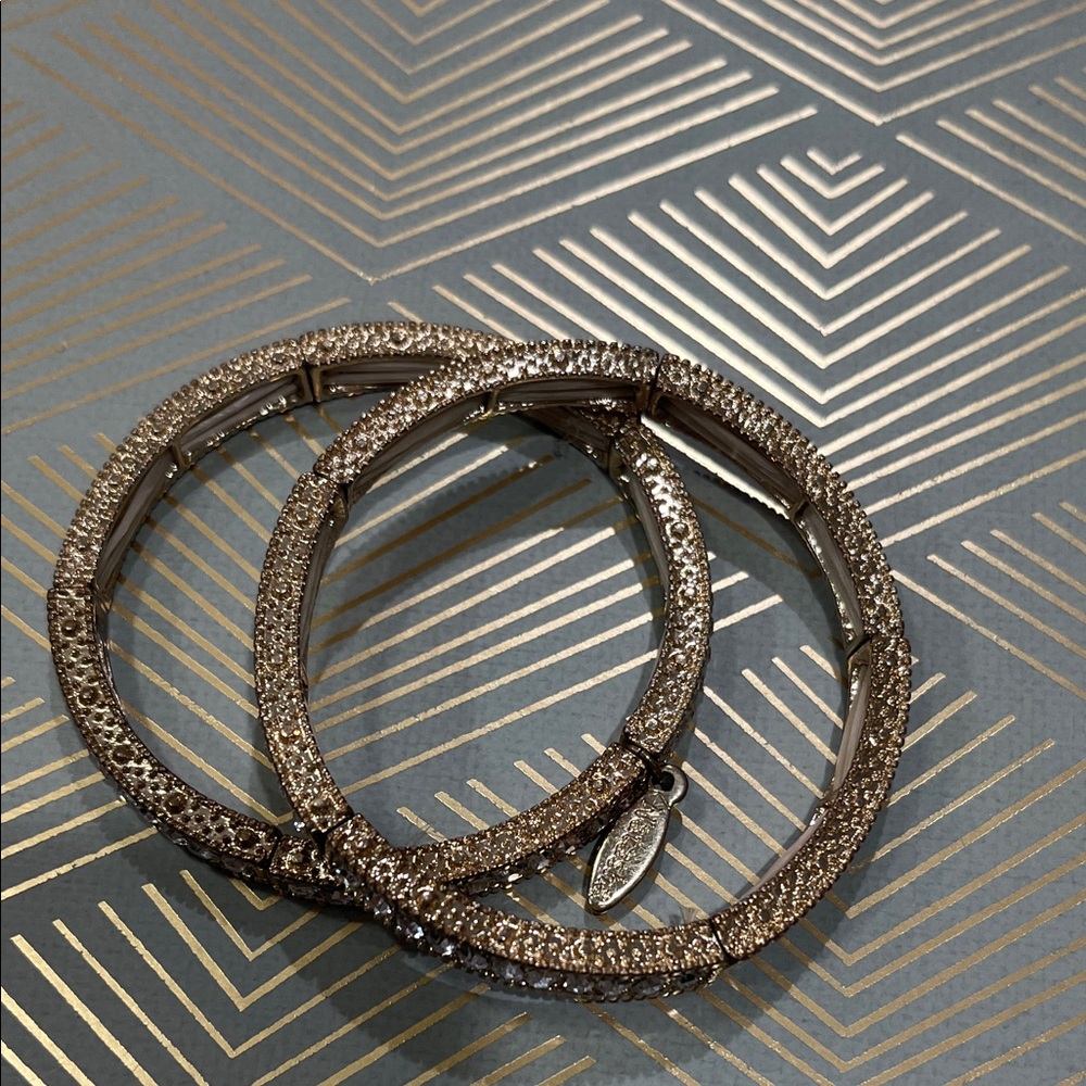 Gold and Silver Rhinestone Bracelet - Picture 2 of 3